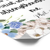 Poster Philippiens 4:13 Blue Hydrangea Citation Biblique (Coin)