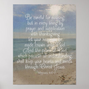 Poster Philippiens 4:13 Peace Bible Verse Beach Christian