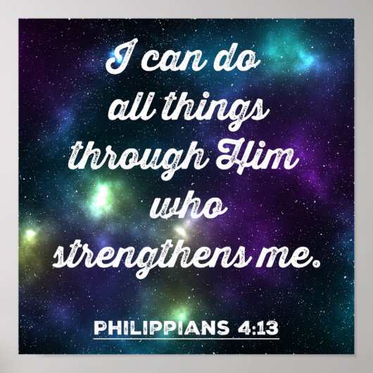 Poster Philippiens 4:13 Verset Biblique (Devant)