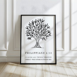 Poster Philippiens 4:13 Verset de la Bible Art