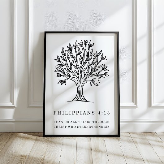 Poster Philippiens 4:13 Verset de la Bible Art