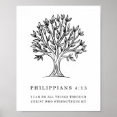 Poster Philippiens 4:13 Verset de la Bible Art (Devant)