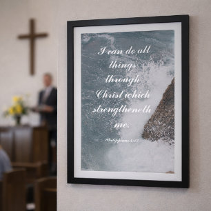 Poster Philippiens 4:13 Verset de la Bible Majestueux Océ