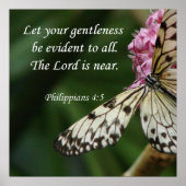 Poster Philippiens 4:5 Fleurs papillons (Devant)