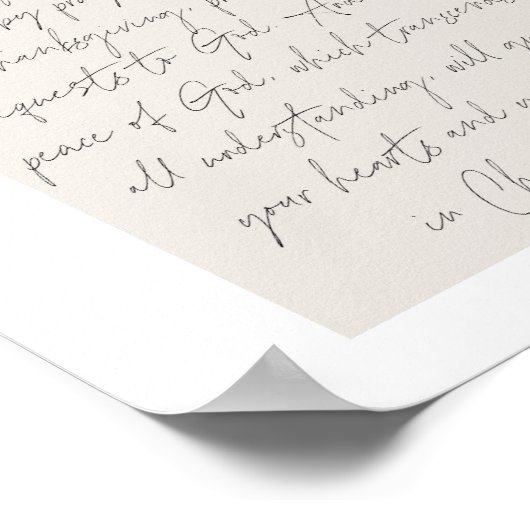 Poster Philippiens 4:6-7 Script minimal Boho Arc Beige Bo (Coin)