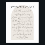 Poster Philippiens 4:6-7 Script minimal Boho Arc Beige Bo<br><div class="desc">Ne vous inquiétez pas de quoi que ce soit -Philippiens 4:6-7 Mini Boho Arc Beige Script</div>
