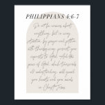 Poster Philippiens 4:6-7 Script minimal Boho Arc Beige Bo<br><div class="desc">Ne vous inquiétez pas de quoi que ce soit -Philippiens 4:6-7 Mini Boho Arc Beige Script</div>