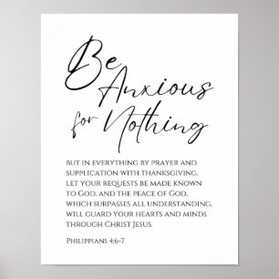 Poster Philippiens 4:6-7 Soyez anxieux pour rien de chrét