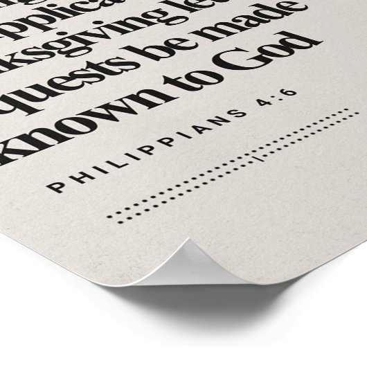 Poster Philippiens 4:6 - "Anxieux pour rien" Bible (Coin)