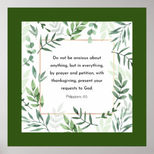 Poster Philippiens 4:6, Verse de la Bible,