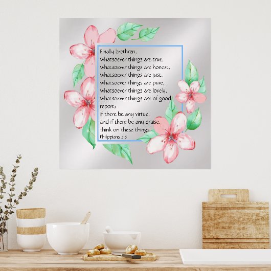 Poster Philippiens 4:8 (Cuisine)