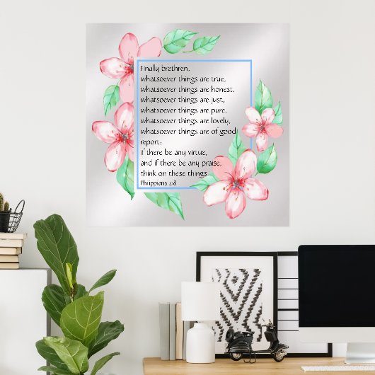 Poster Philippiens 4:8 (Bureau à domicile)