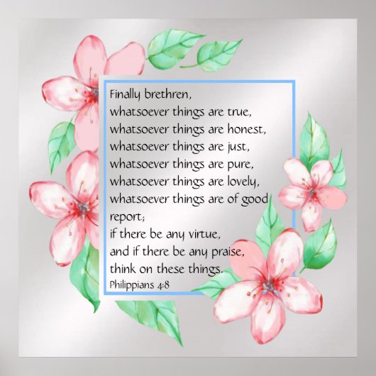 Poster Philippiens 4:8 (Devant)