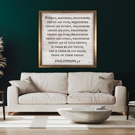 Poster Philippiens 4:8 Roi James Bible Inspiration