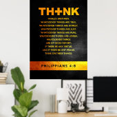 Poster Philippiens 4:8 Verset biblique (Bureau à domicile)