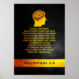 Poster Philippiens 4:8 Verset biblique