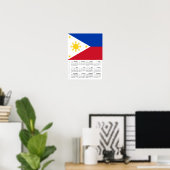 Poster Philippines 2026 Calendar, Large, Philippine Flag (Bureau à domicile)