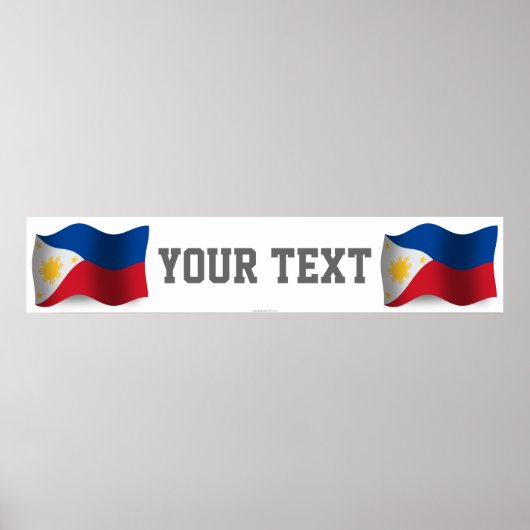 Poster Philippines brandissant une bannière (Devant)