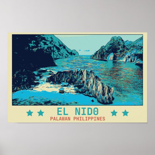 Poster Philippines, El Nido Palawan merveille de la natur (Devant)