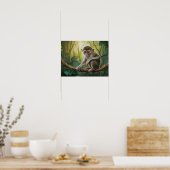 Poster Philippines Tarsier Singe dans l'habitat naturel (Cuisine)