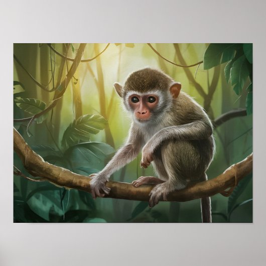 Poster Philippines Tarsier Singe dans l'habitat naturel (Devant)