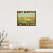 Poster Philippines Vintage de Chocolate Hills (Cuisine)