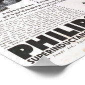 Poster Philips radio 1934 publicité antiquité rétro (Coin)