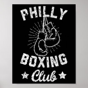 Poster Philly Boxing Club - Gants Vintages Boxer