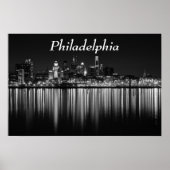 Poster Philly night b/w (Devant)
