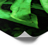 Poster Philodendron en feuille de Feuille tropicale, vert (Coin)