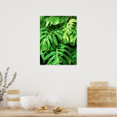Poster Philodendron en feuille de Feuille tropicale, vert (Cuisine)