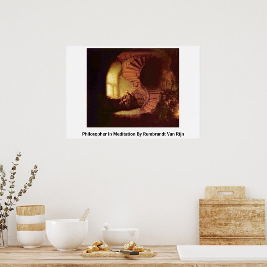 Poster Philosophe En Méditation De Rembrandt Van Rijn (Cuisine)