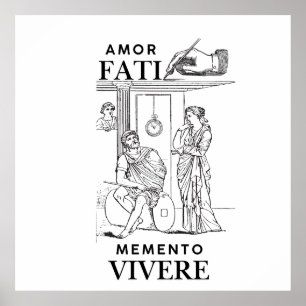 Poster Philosophie Amor Fati en Art Linéaire