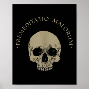 Poster Philosophie stoïque Préméditation Malorum Crâne St