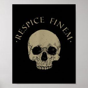Poster Philosophie stoïque Respice Finem Crâne stoïcisme 