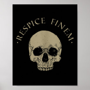 Poster Philosophie stoïque Respice Finem Crâne stoïcisme