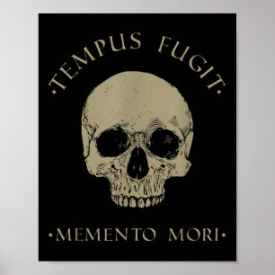 Poster Philosophie stoïque Tempus Fugit Memento Mori Crân