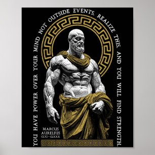 Poster Philosophie stoïque Trouver Force Marcus Aurelius