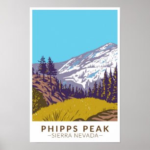 Poster Phipps Peak Sierra Nevada Californie Vintage