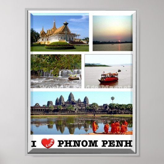 Poster Phnom Penh - Cambodge - I Love - (Devant)