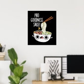 Poster Pho Goodness Sake Funny Noodle Pun Dark BG (Bureau à domicile)