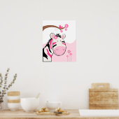 Poster Phoebe's Zebra (noir/rose) (Cuisine)