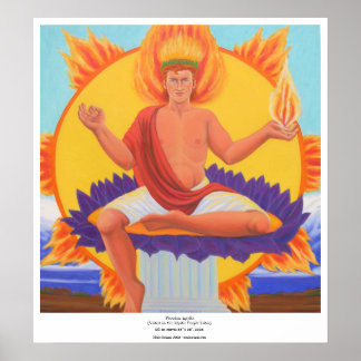 Poster Phoebus Apollo - Assis sur le Lotus Mystique Viole