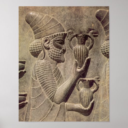 Poster Phoenicien portant deux offrandes, relief détail (Devant)