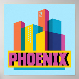 Poster Phoenix, Arizona   Neon Skyline