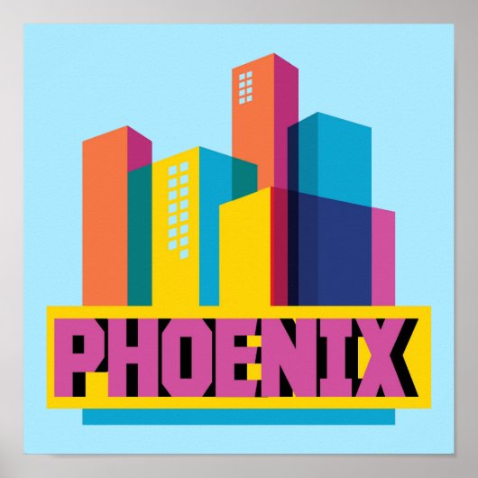 Poster Phoenix, Arizona | Neon Skyline (Devant)