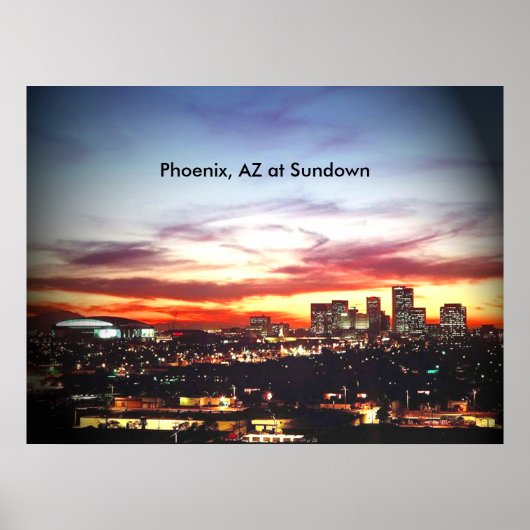 Poster Phoenix, AZ at Sundown (Devant)