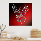 Poster Phoenix Blanche se lève Rouge n Cendres Noires (Cuisine)