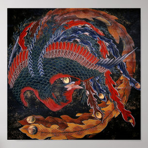 Poster Phoenix (Déesse des oiseaux de feu) Hokusai Fine A