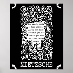 Poster PHOENIX inspirational quote by Nietzsche